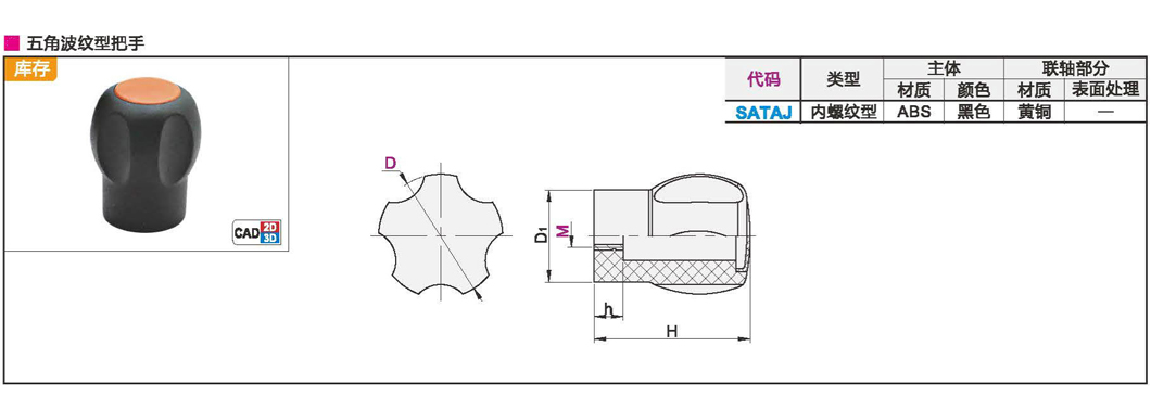 五角波纹把手材质图